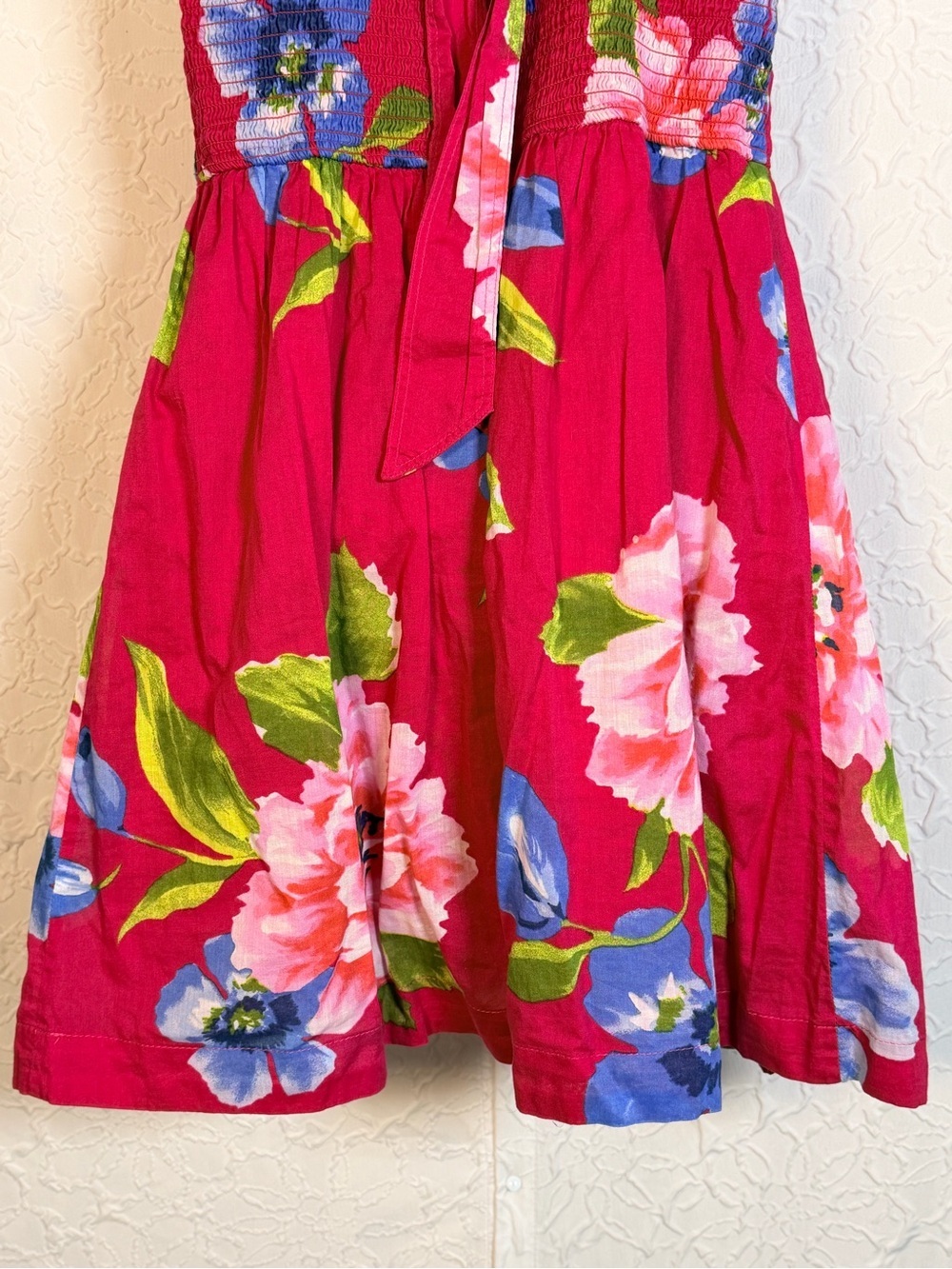 Hollister Fuschia Pink Floral Cotton Lined Summer Dress Sz M - Picture 10 of 13